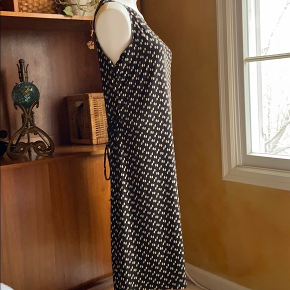 XL MERONA STRETCH JERSEY DRESS BLACK AND TAN DOT - Picture 2 of 13